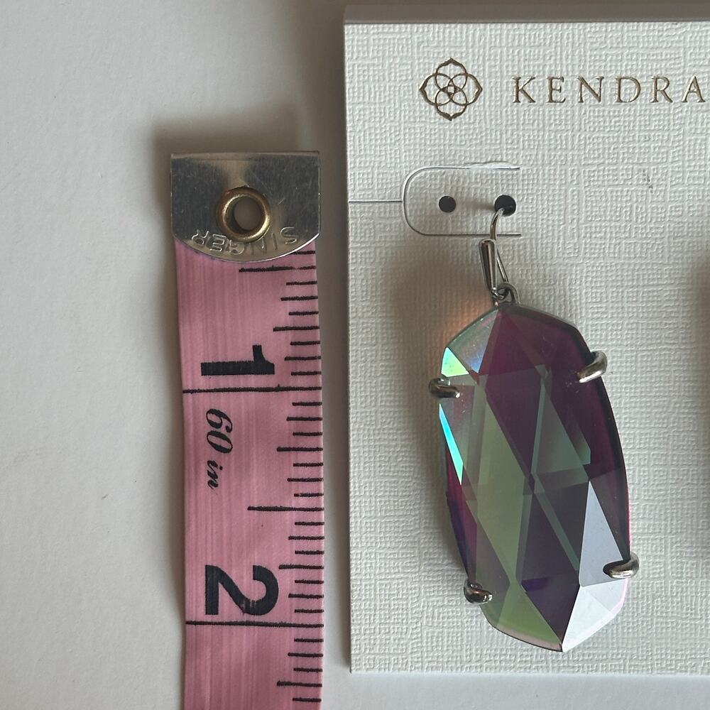 Kendra Scott Esme Drop Earrings Dichroic Glass ~ Bag & Box Included - Picture 5 of 6